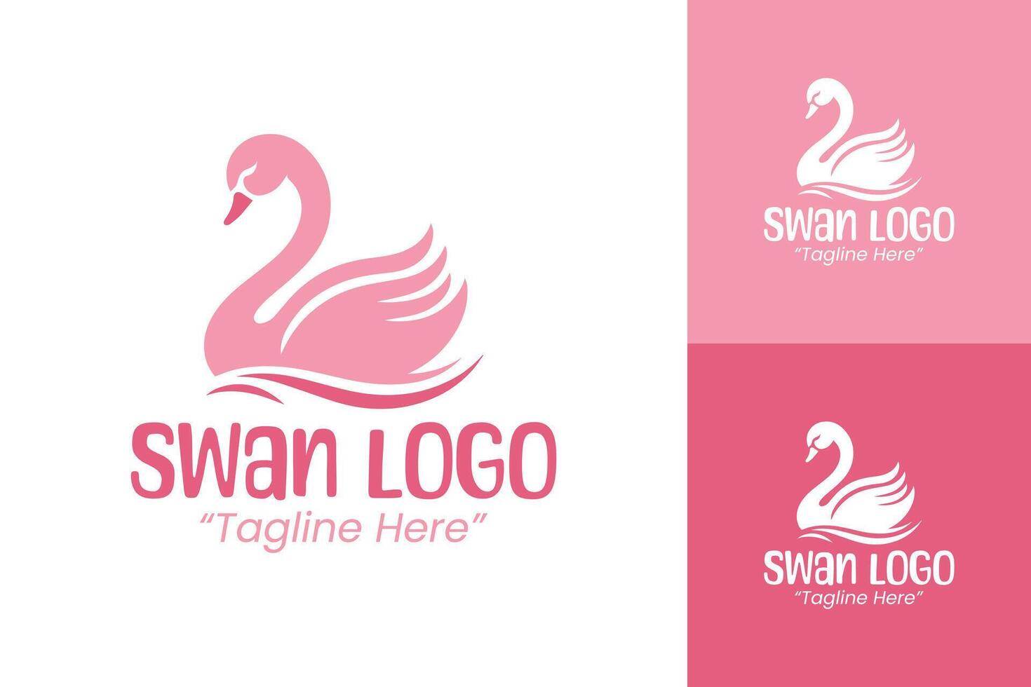 Creative Swan Logo Design with Elegant Pink and White Theme for Branding vector