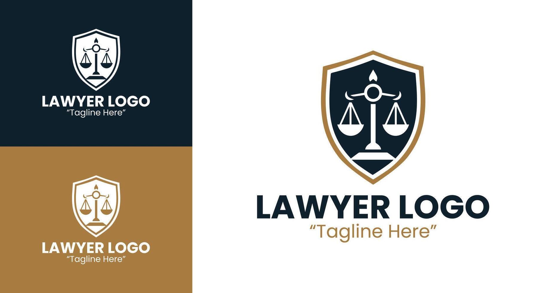 Sleek Lawyer Logo with Scales and Shield for Legal Firms and Attorneys vector