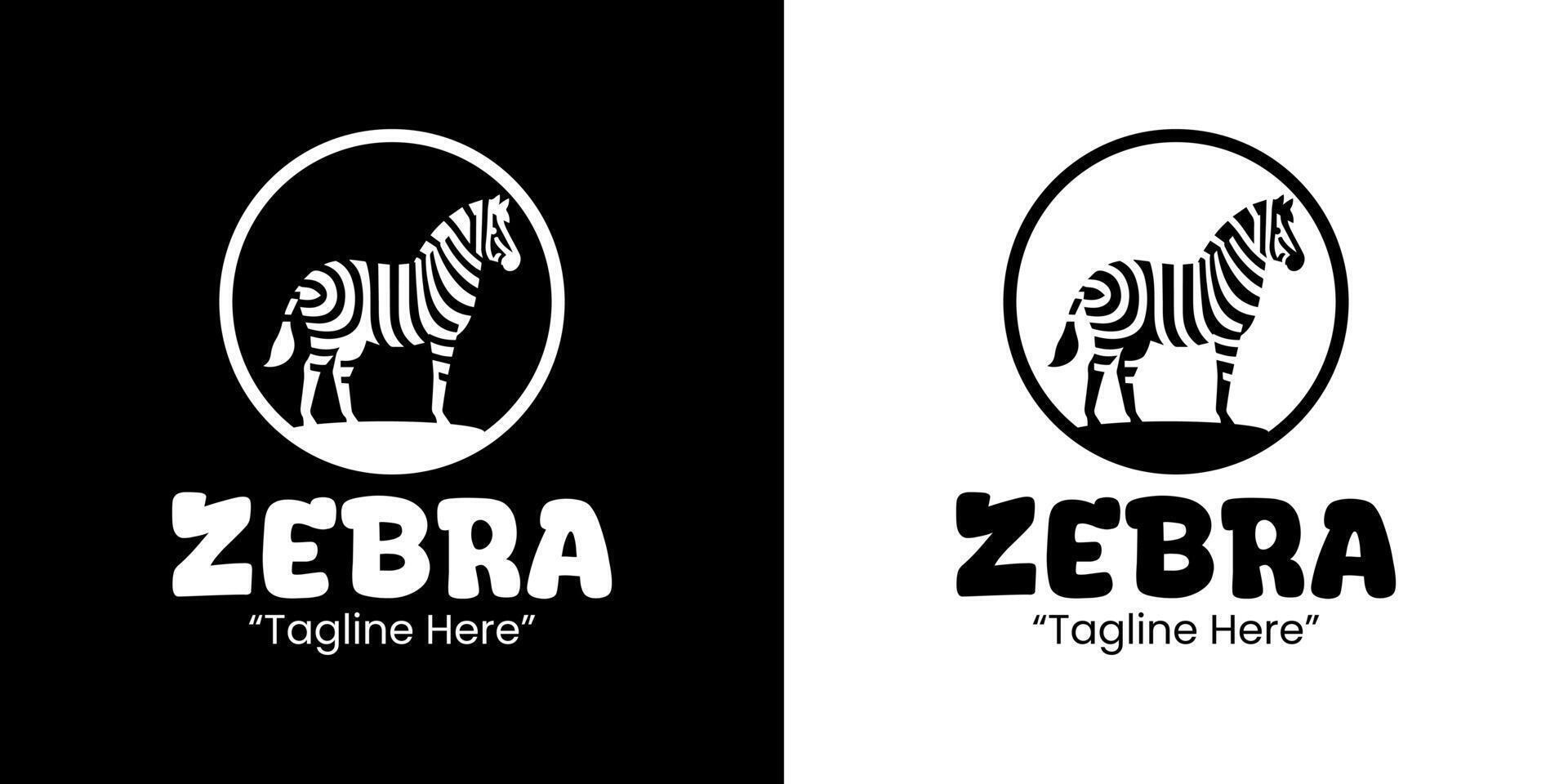 Unique Black and White Zebra Logo with Stylish Circular Design for Modern Businesses vector