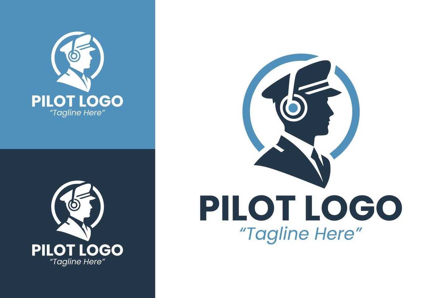 Sleek Pilot Logo Design for Aviation Companies and Personal Branding vector