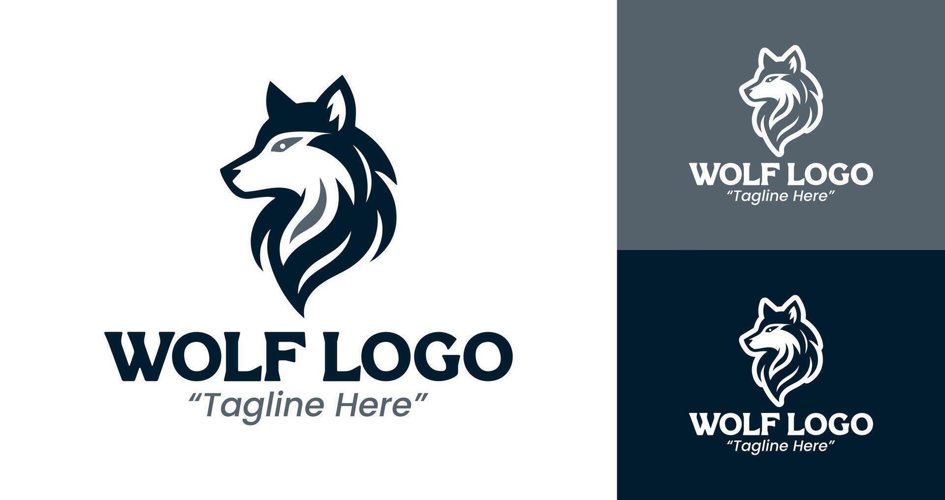 Elegant and Strong Wolf Logo Design for Business and Branding vector