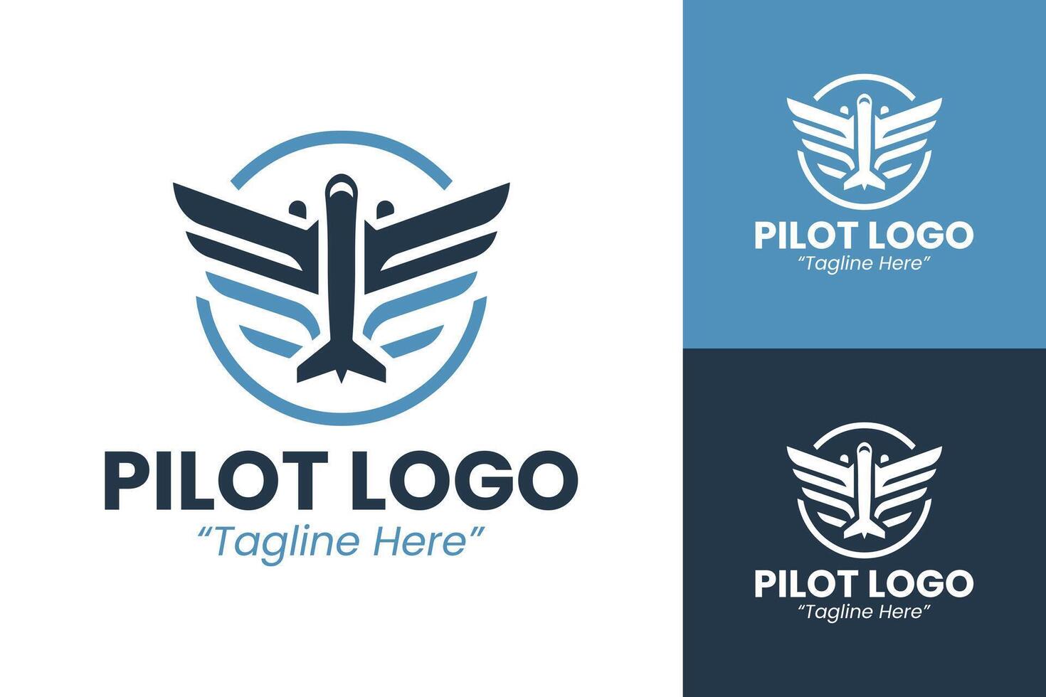 Creative and Minimal Pilot Logo for Flight and Aviation Brands vector