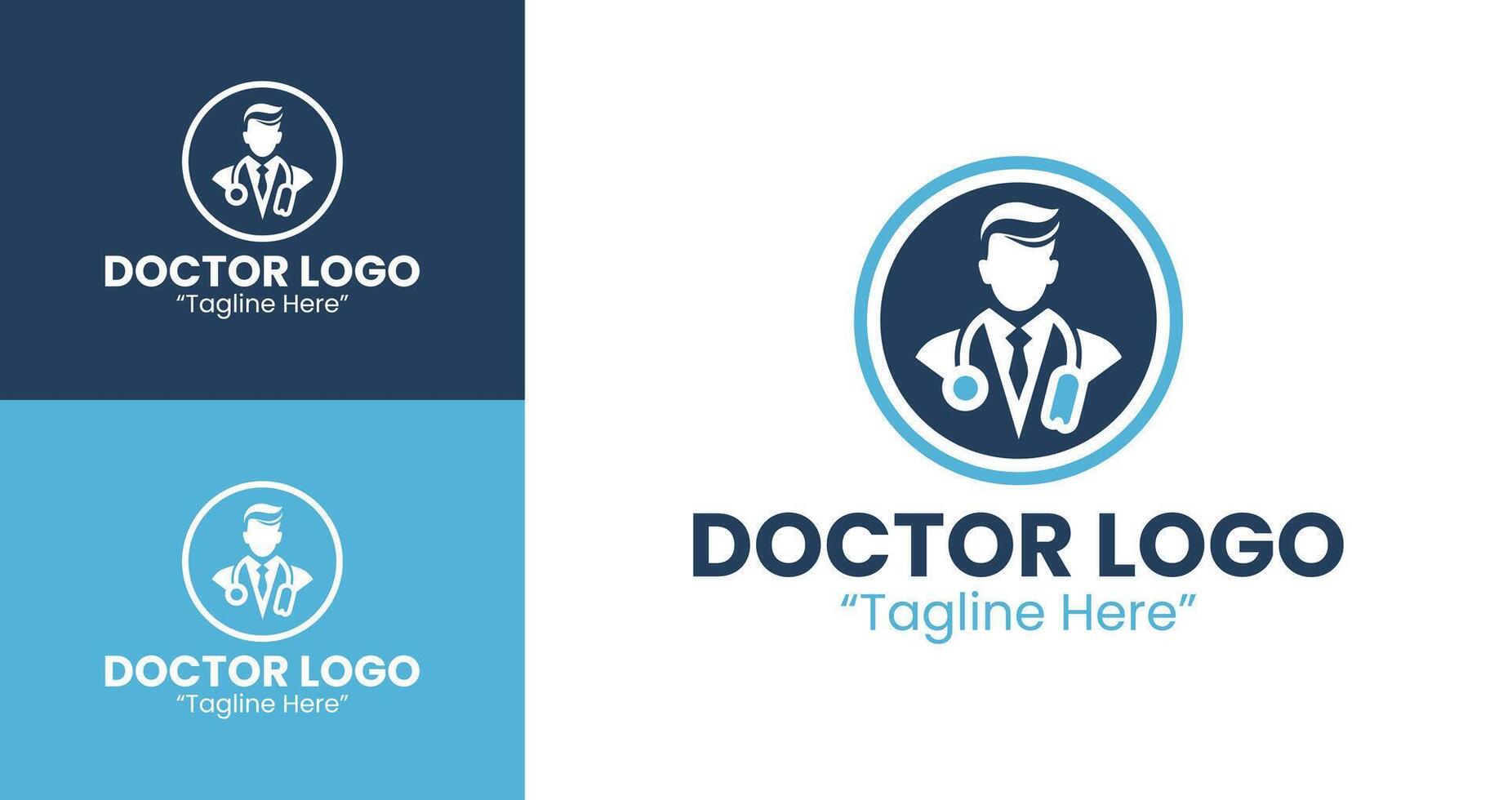 Modern Male Doctor Mascot Logo for Medical Practices and Healthcare Clinic Branding vector
