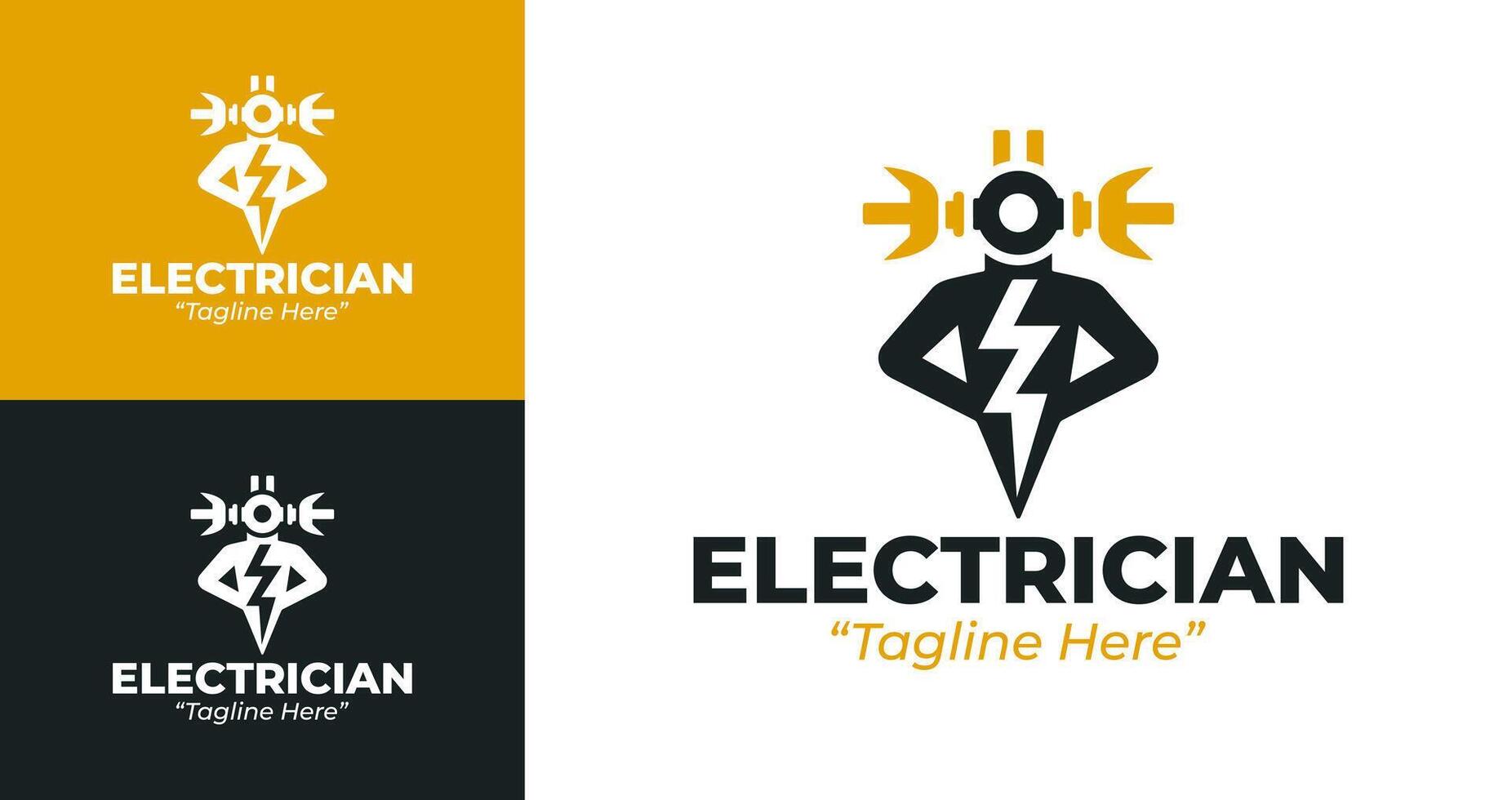 Modern Electrician Logo Design for Business Branding and Identity vector