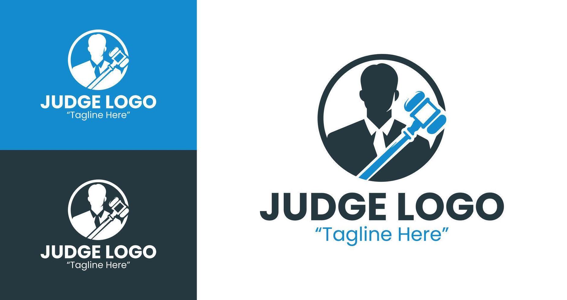 Minimalist and Elegant Judge Logo Designs for Court and Legal Services Branding vector