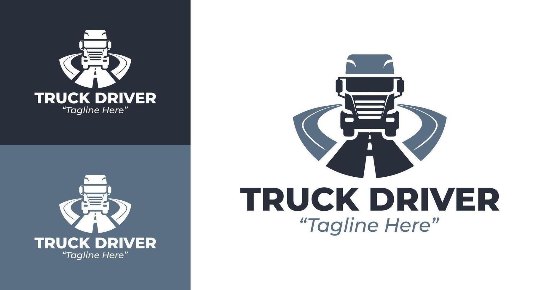 Customizable Truck Driver Logo for Transport and Logistic Business Branding vector