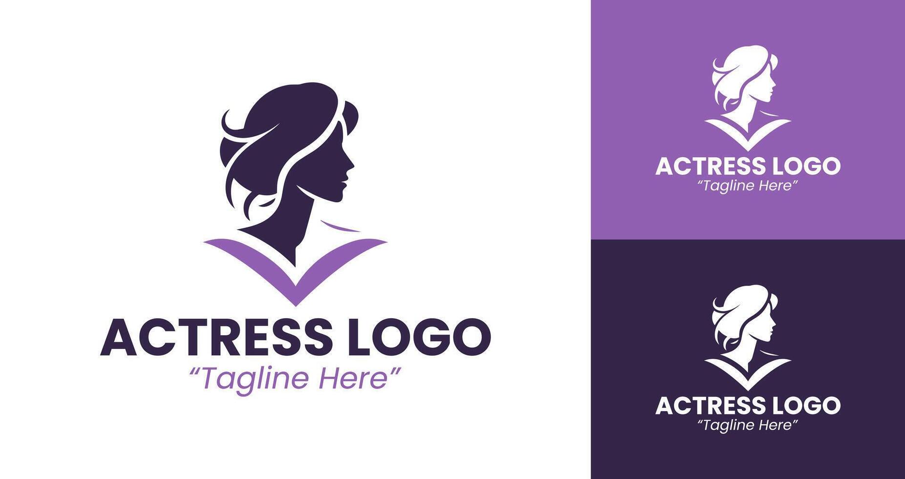 Elegant Purple Actress Logo for Entertainment and Branding vector