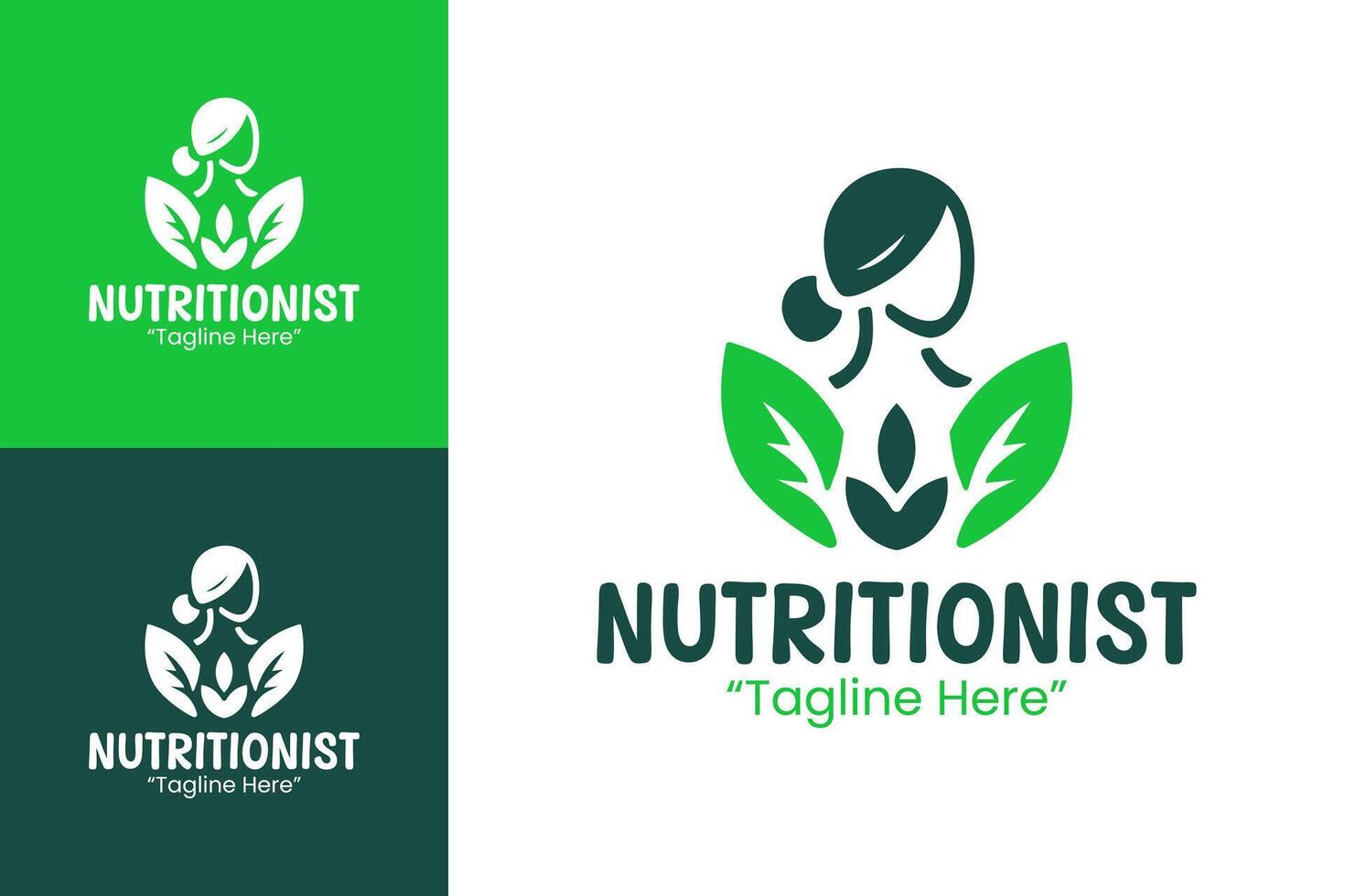 Clean and Simple Nutritionist Logo Design for Healthcare Professionals in Green Tones vector