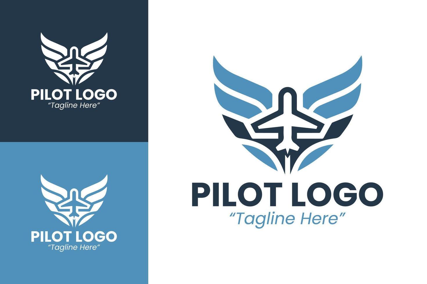 Modern and Stylish Pilot Logo Design for Aviation Businesses vector