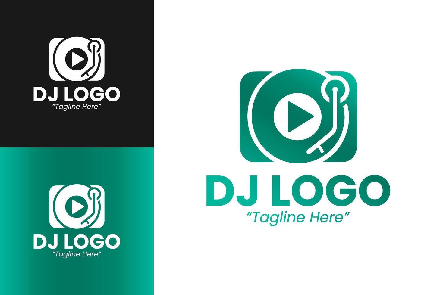 Minimalist DJ Logo with Modern Play Icon and Colorful Design vector