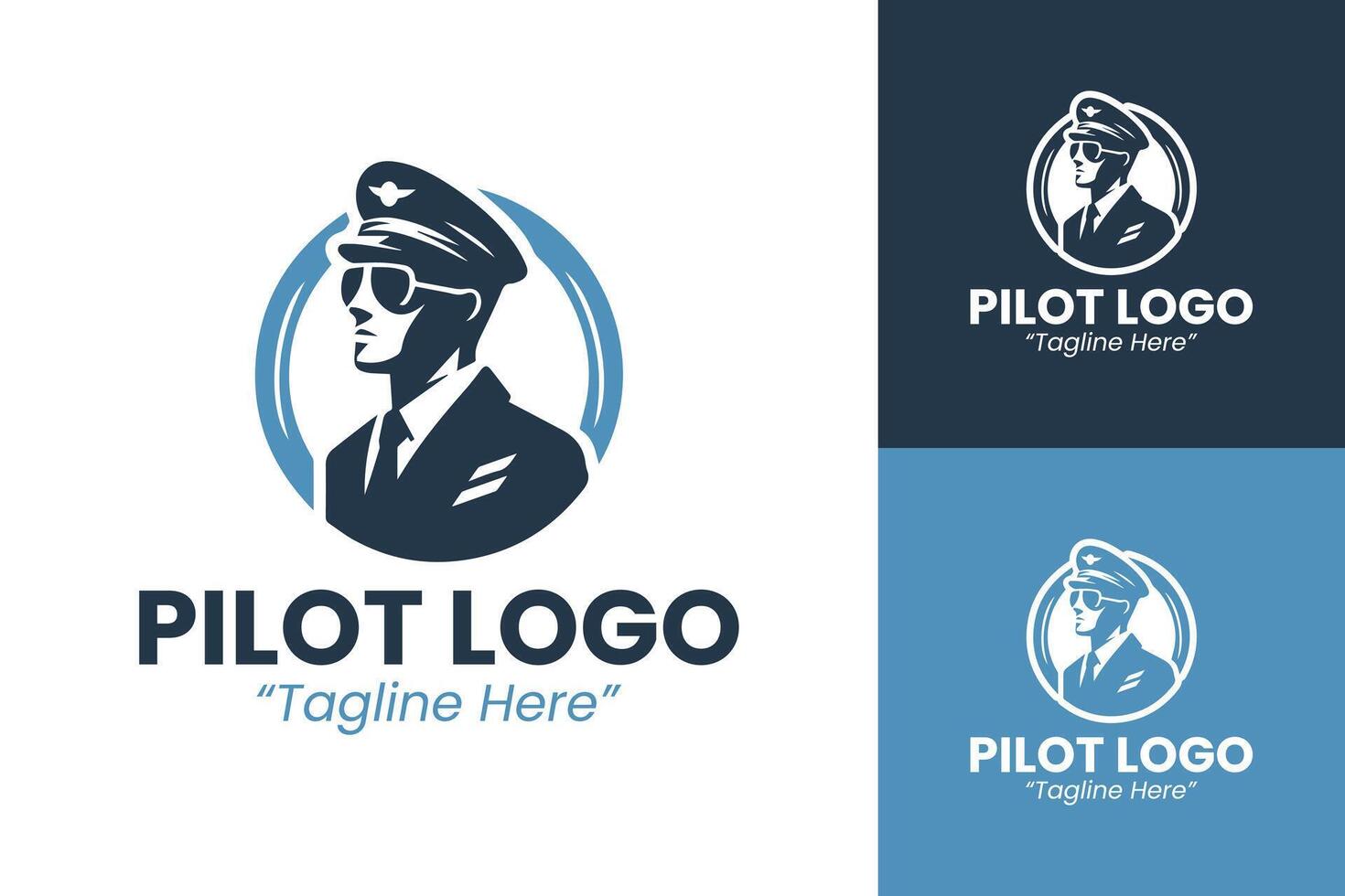 Iconic and Premium Pilot Logo Design for Aviation Professionals vector