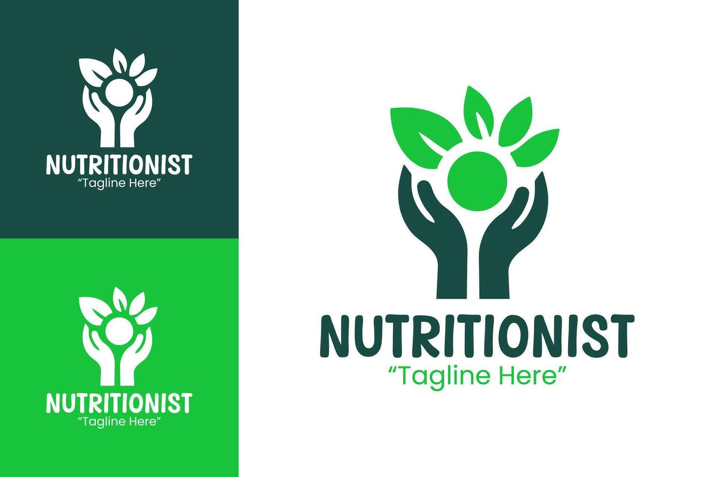 Creative Nutritionist Logo Design for Health and Wellness Professionals in Dark Green and Light Green vector