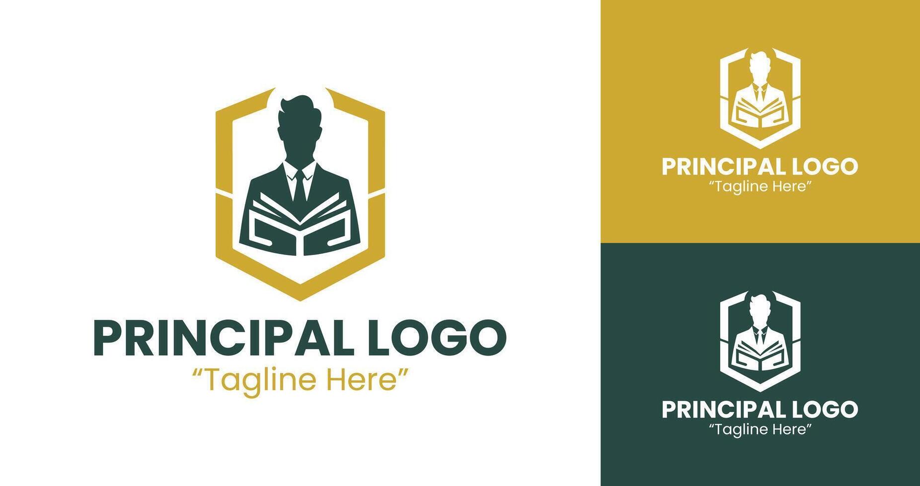 Innovative Principal Logo with Book and Leaves for School and Education Branding vector