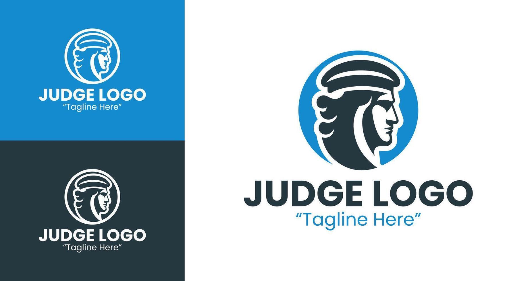 Stylish and Customizable Judge Logos for Lawyers and Legal Services Branding vector