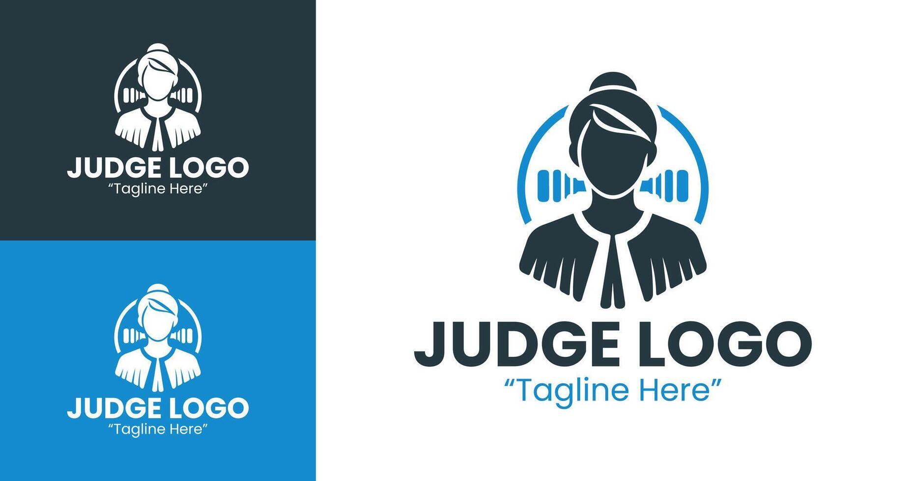 Professional and Modern Judge Logos for Legal Branding and Business Identity vector
