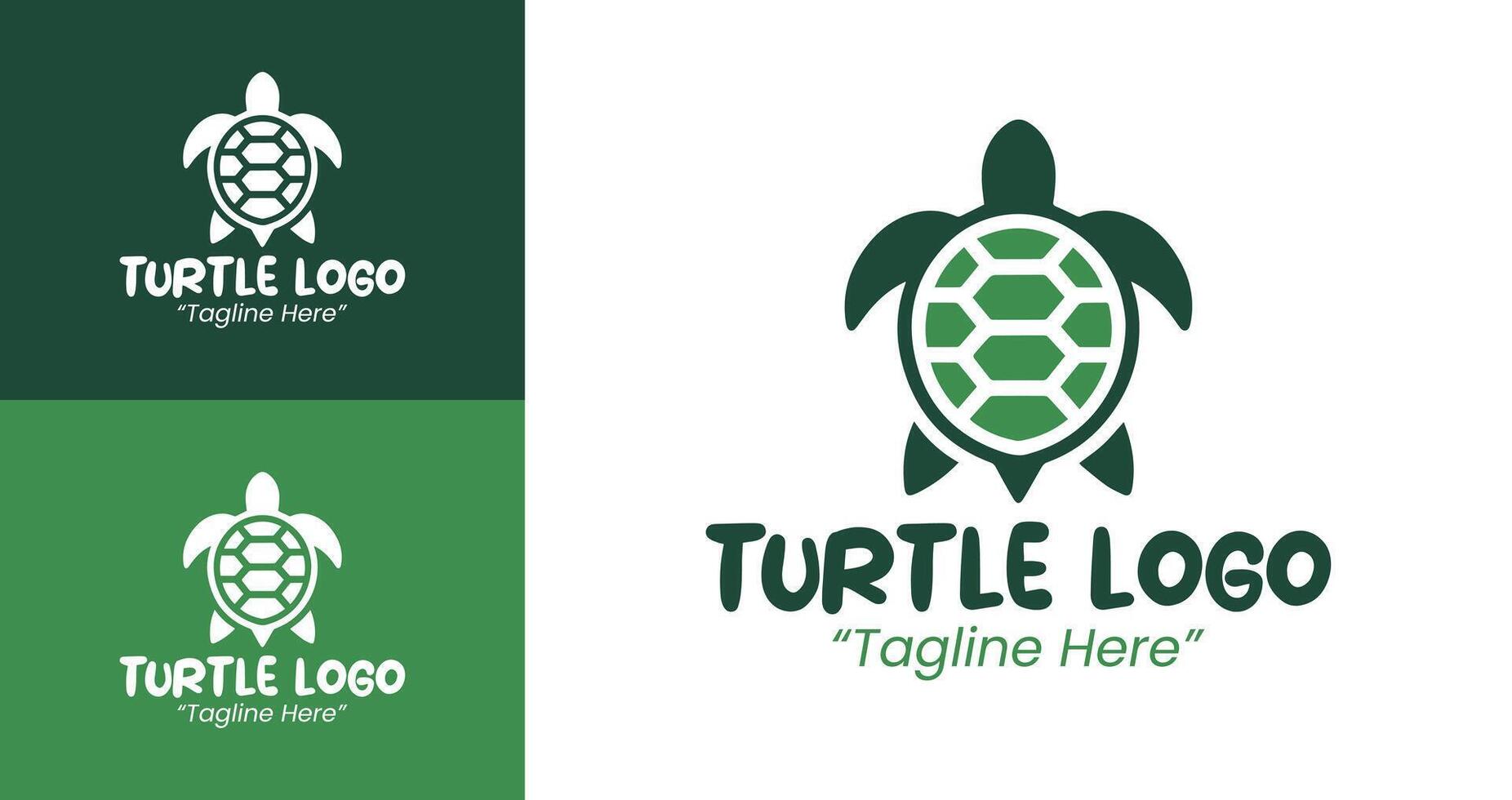 Professional and Modern Turtle Logo Design in Green and White for Eco Branding vector