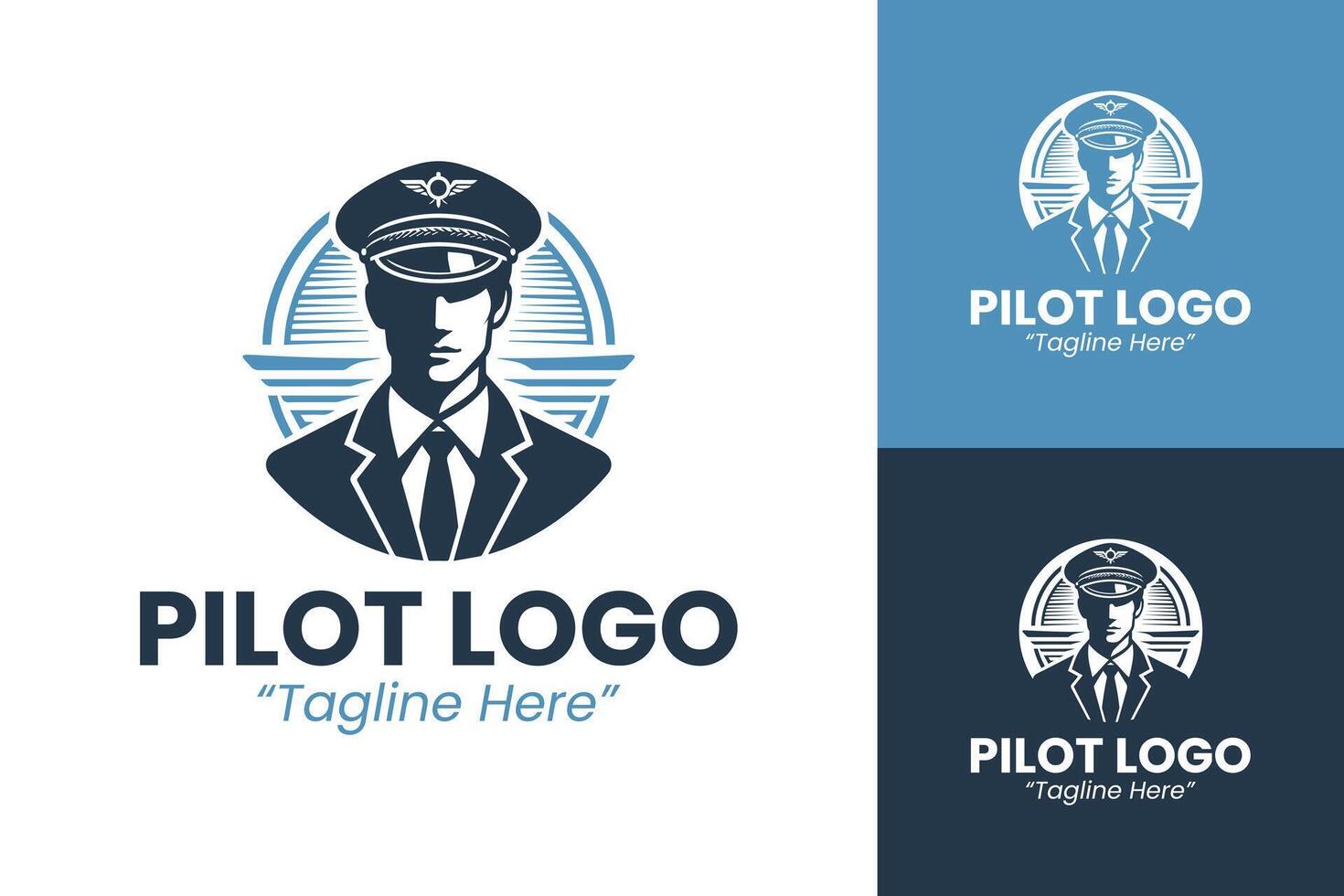Simple and Minimal Pilot Logo Design for Aviation and Travel Branding vector