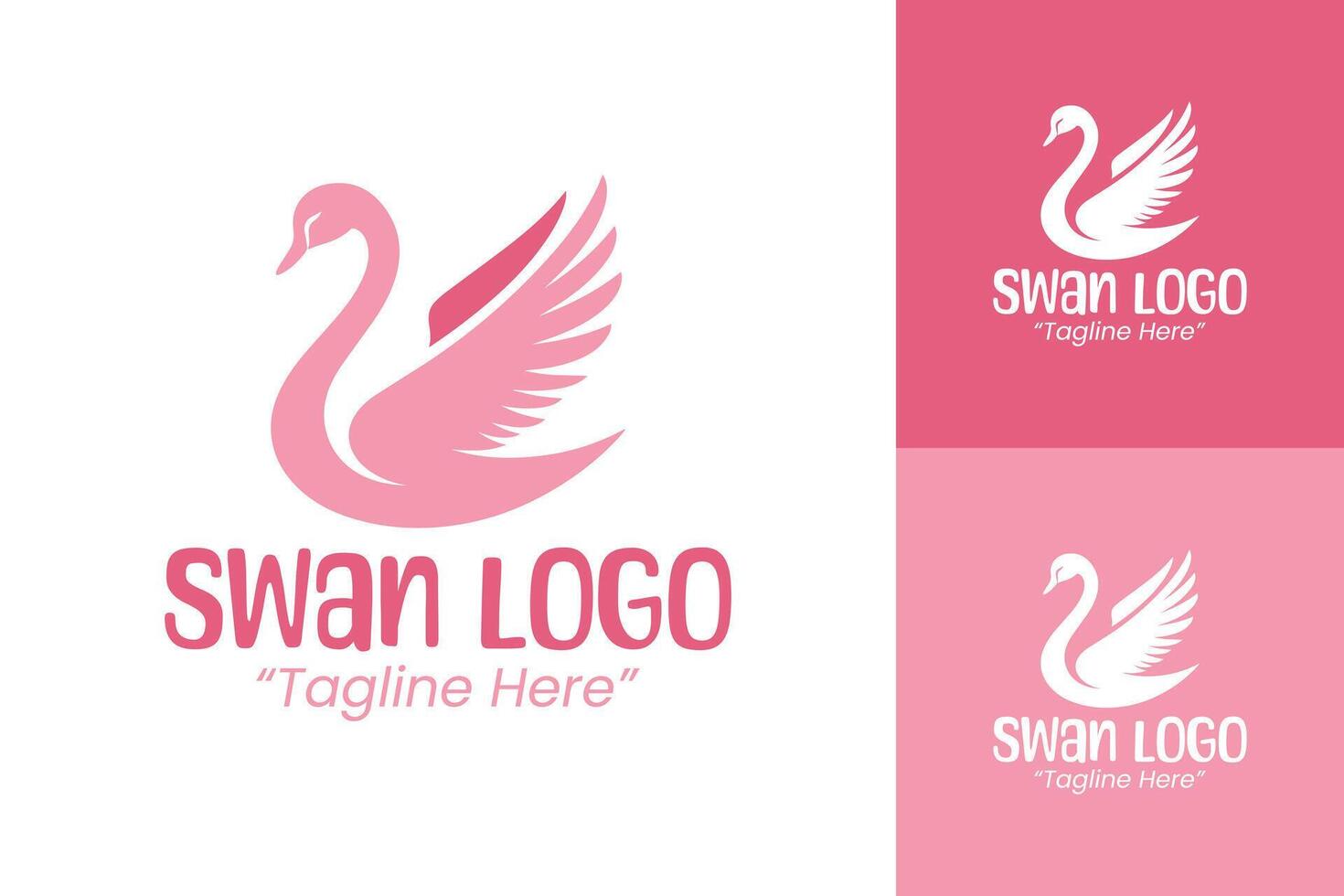 Stylish Pink Swan Logo for Corporate and Business Branding vector