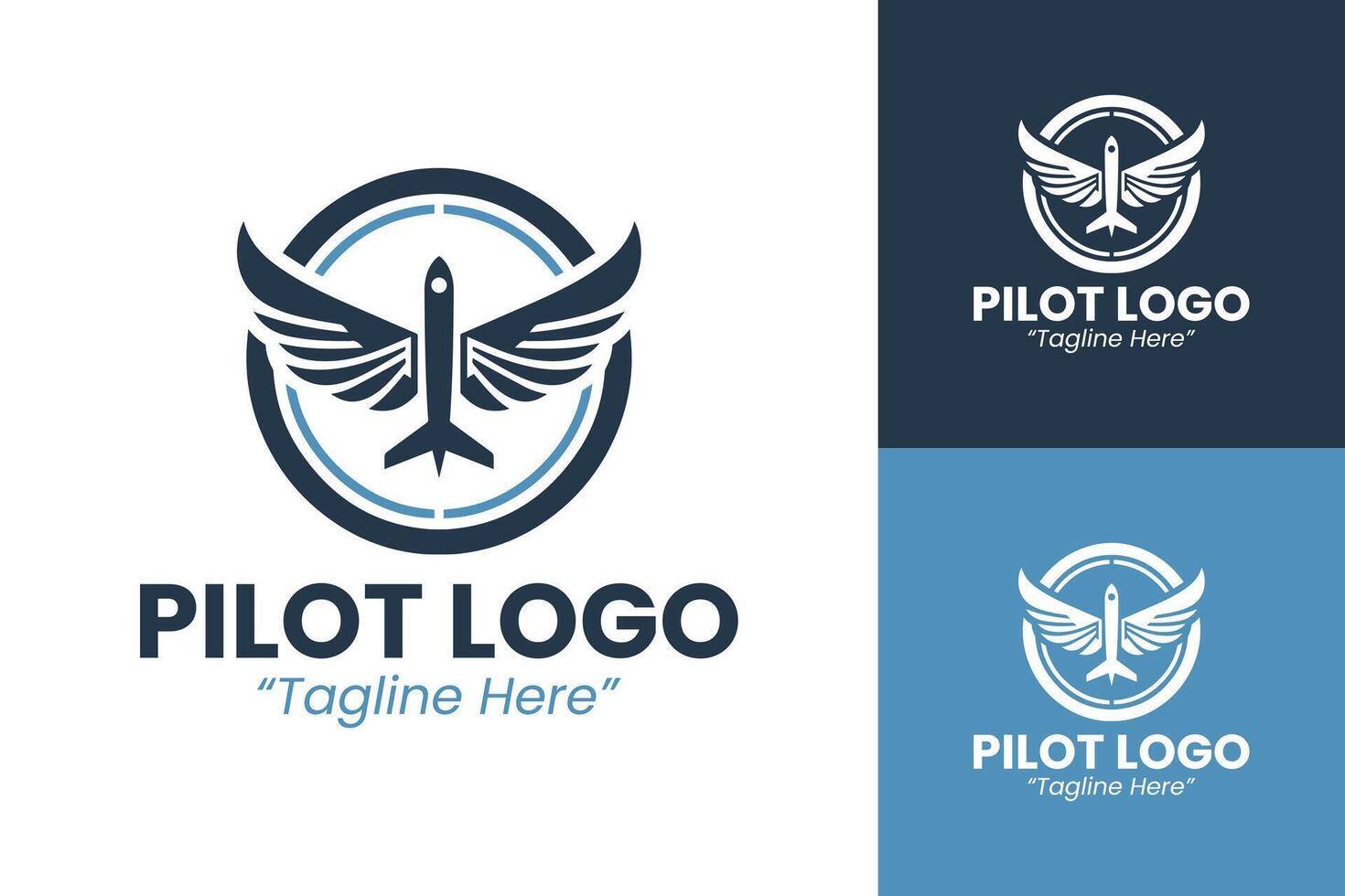 Professional and Modern Pilot Logo Design for Aviation Branding vector