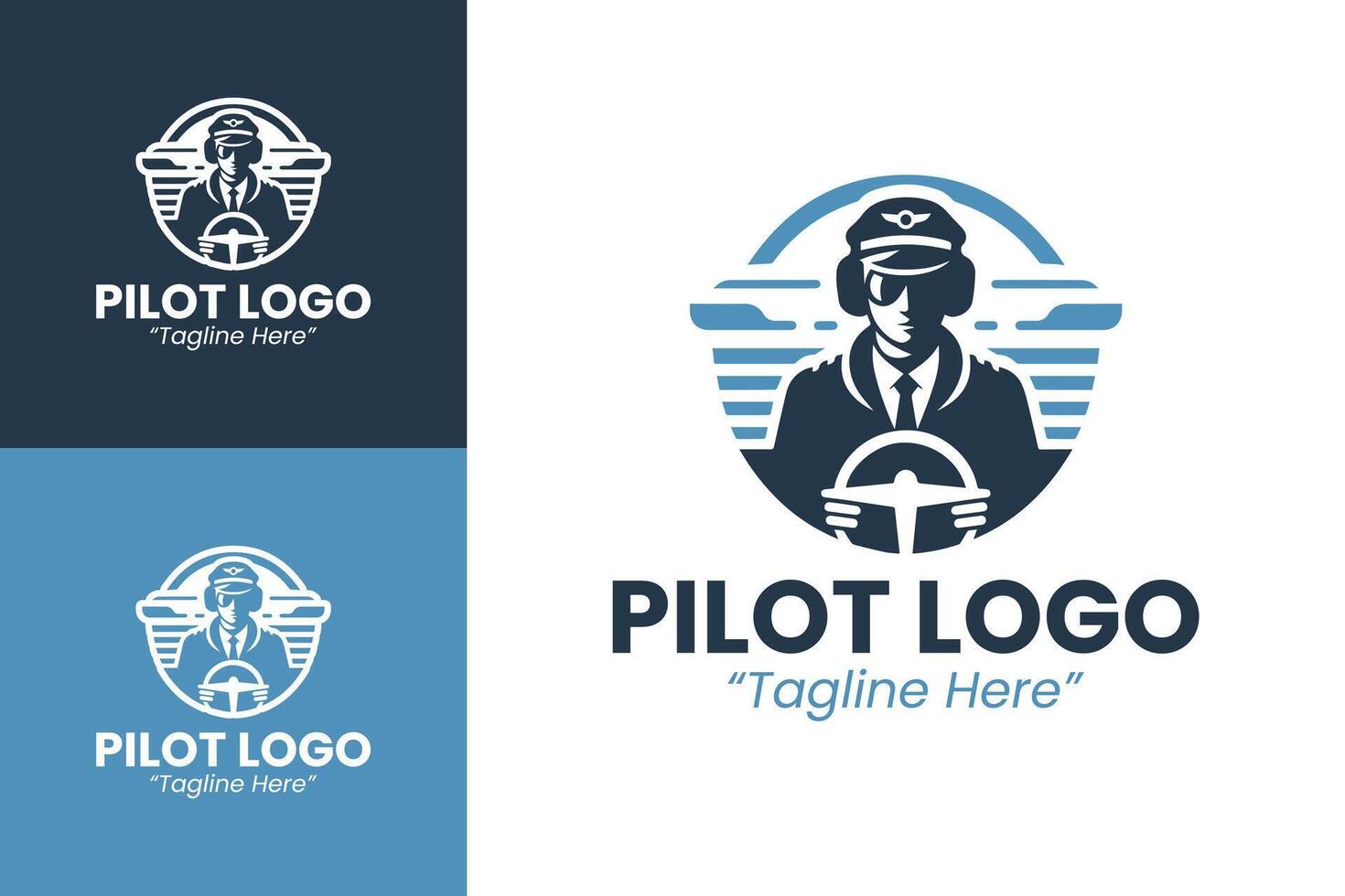 Sleek and Creative Pilot Logo Design for Airplane Companies and Pilots vector