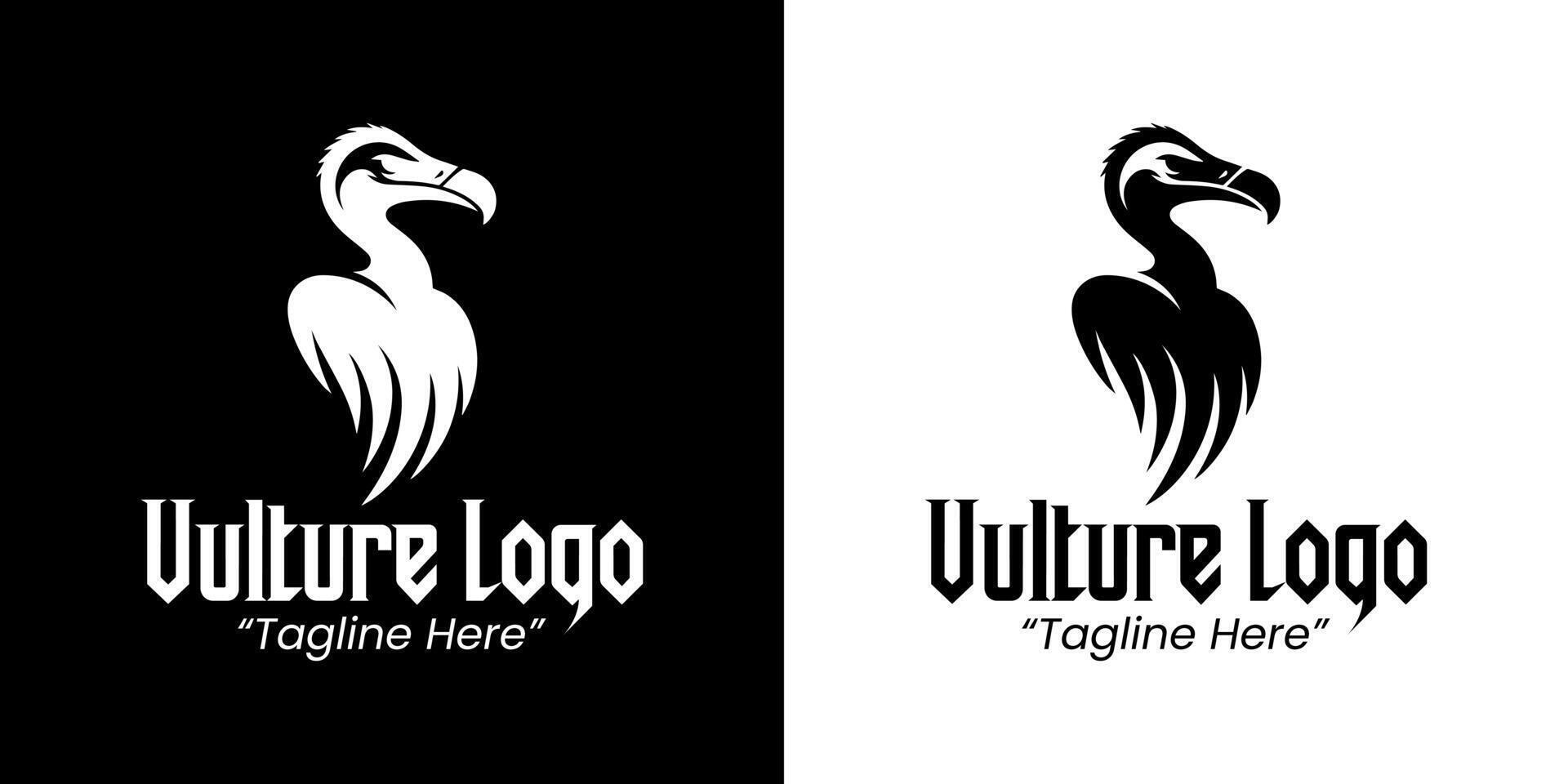 Sleek Vulture Logo Design for Powerful Branding in Black and White vector