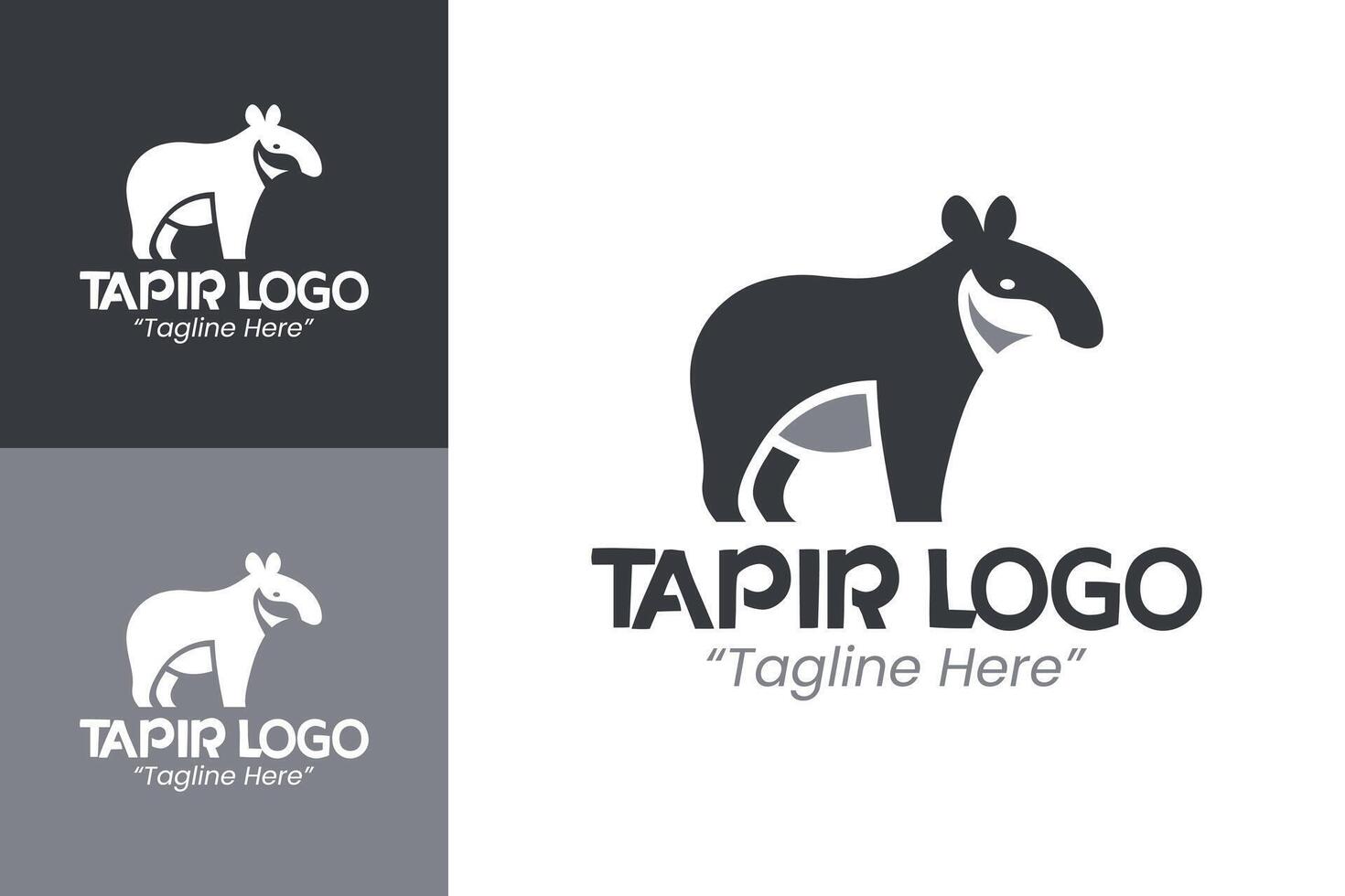 Stylish Tapir Logo for Professional Branding in Black and White vector