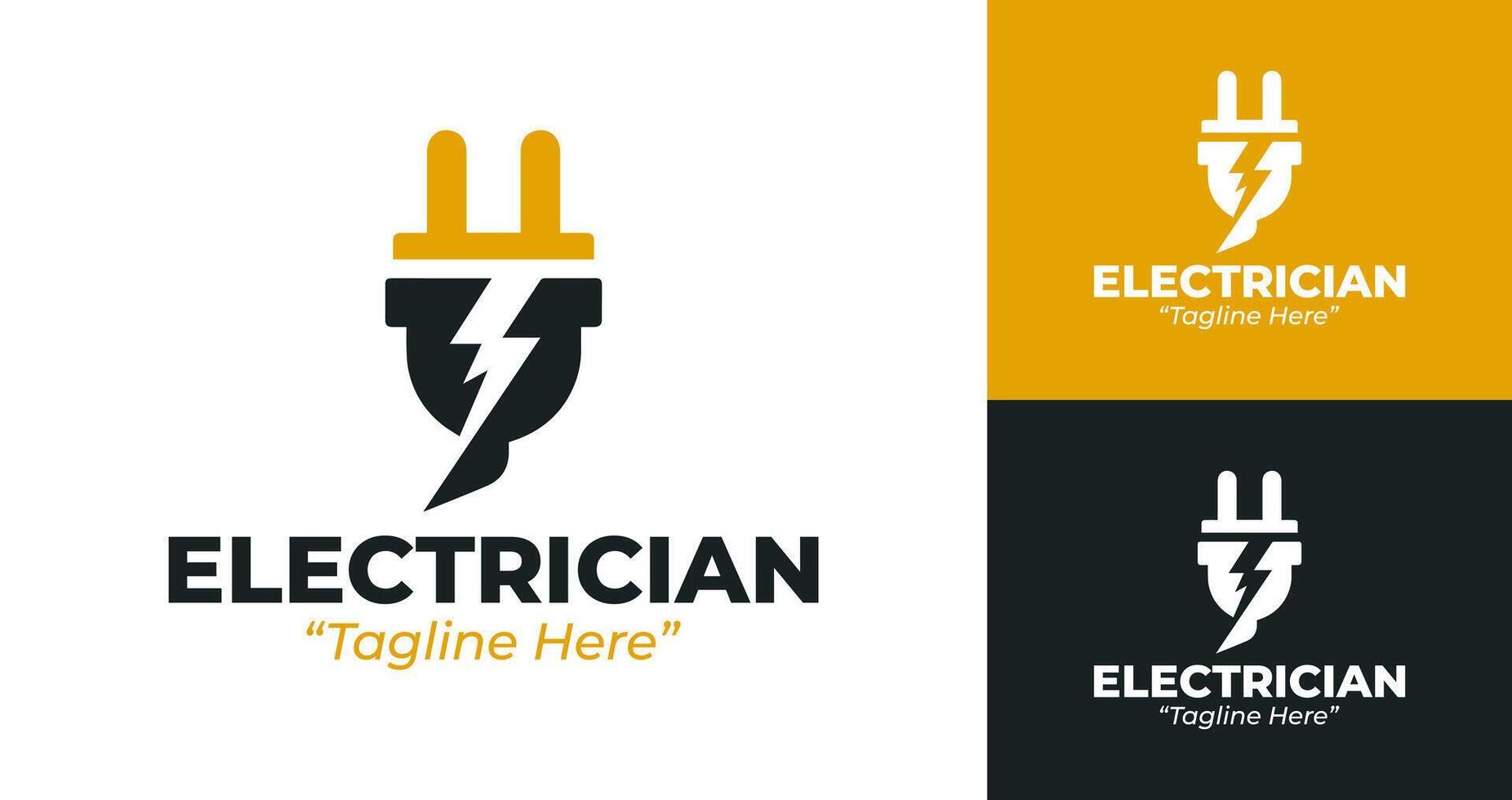 Clean and Minimalist Electrician Logo for Business Branding vector