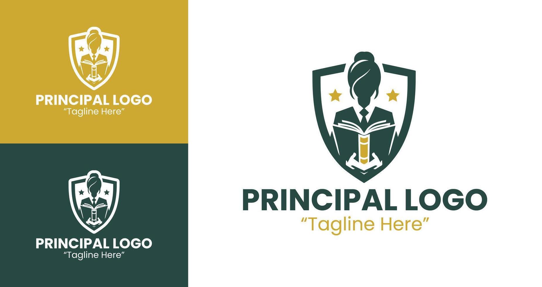 Elegant Principal Logo with Book and Growth Symbol for School Branding vector