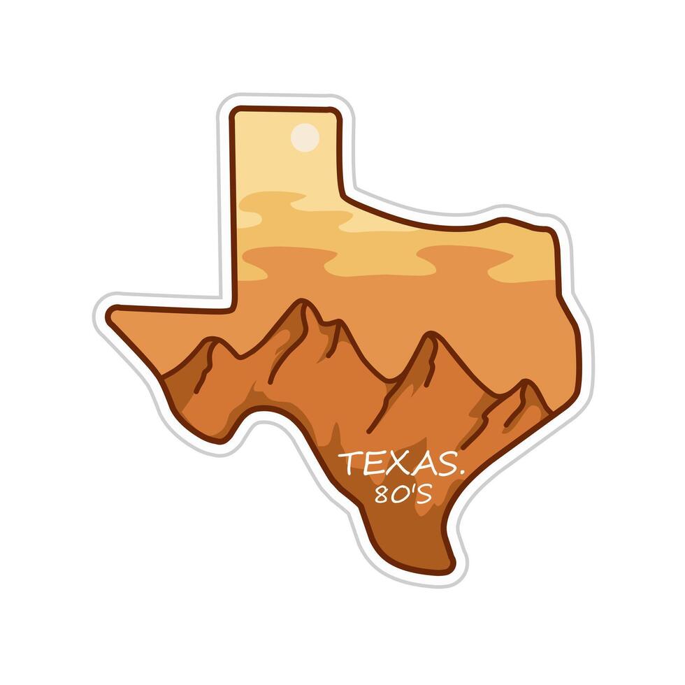 Texas Rock Mountain in Sunset Scenery Perfect for Print, Sticker, Apparel, etc vector
