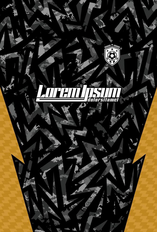 Dynamic black and gold soccer jersey design vector