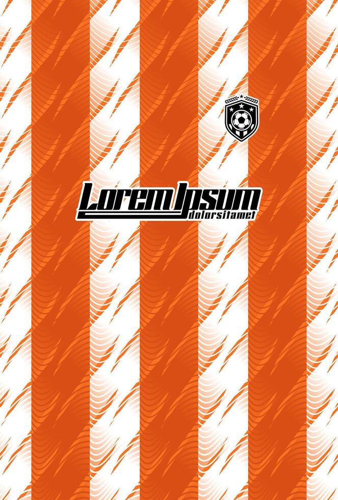 Orange and white striped soccer jersey design vector