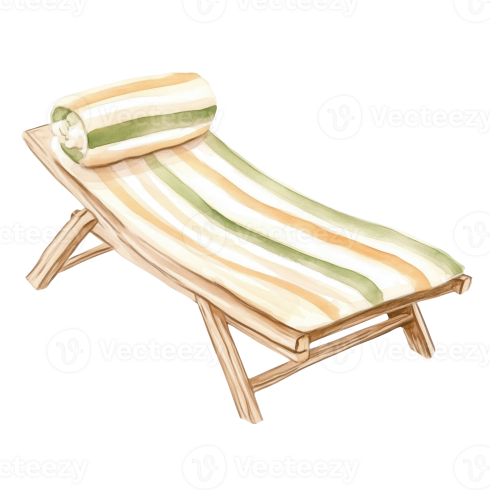 Relaxing on a striped chaise lounge by the poolside during a sunny afternoon at a vacation resort png