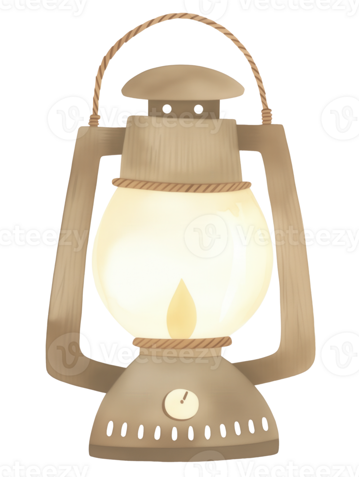 Vintage lantern illuminating a cozy atmosphere in a rustic setting png