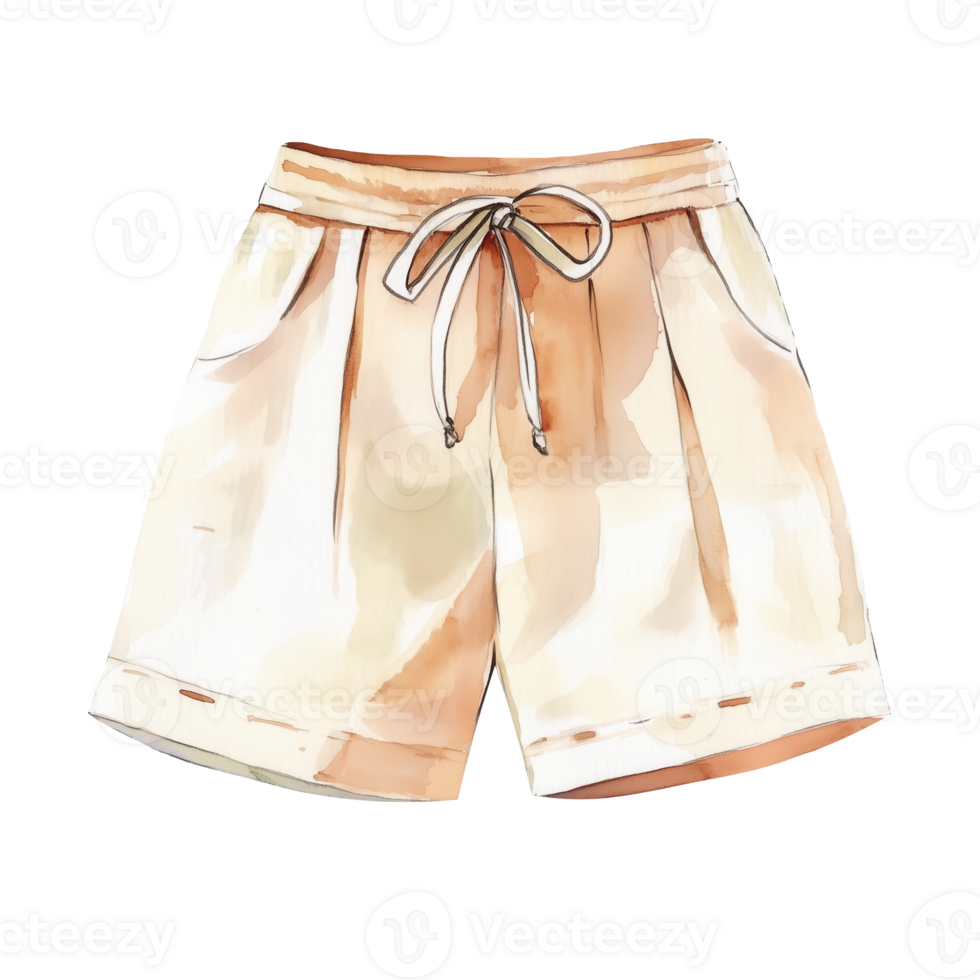 Stylish beige shorts designed for summer activities, perfect for beach trips or casual outings png