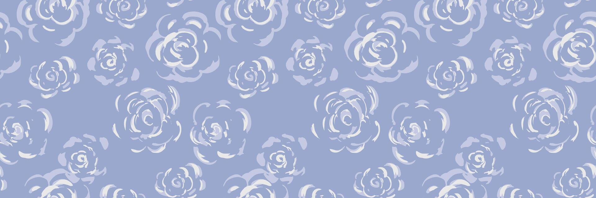 Seamless pattern with hand drawn abstract roses in pastel blue tones. Artistic floral design ideal for textiles, wallpapers, wedding decor, packaging, and branding vector