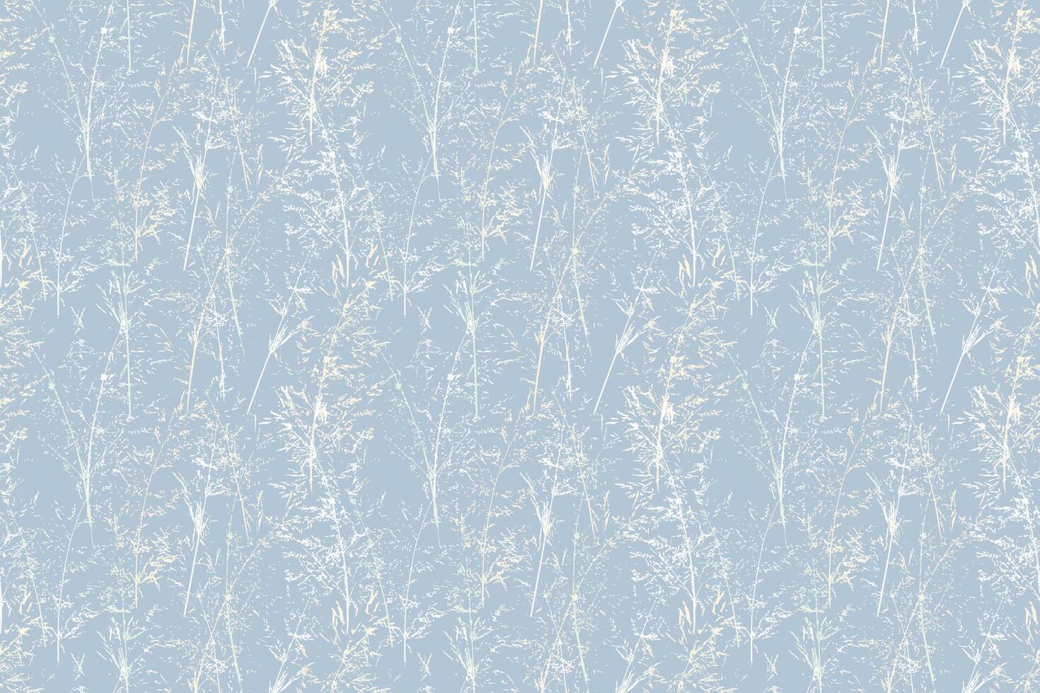 Seamless pattern of delicate floral stems in pastel tones on a soft blue background. The elegant, sketch like botanical design creates a calm and airy feel for textiles, wallpapers, decor vector