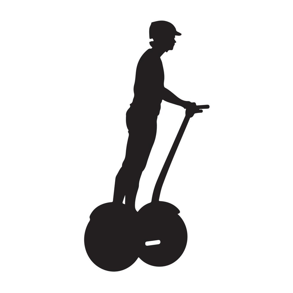 Modern Segway Silhouette Design vector