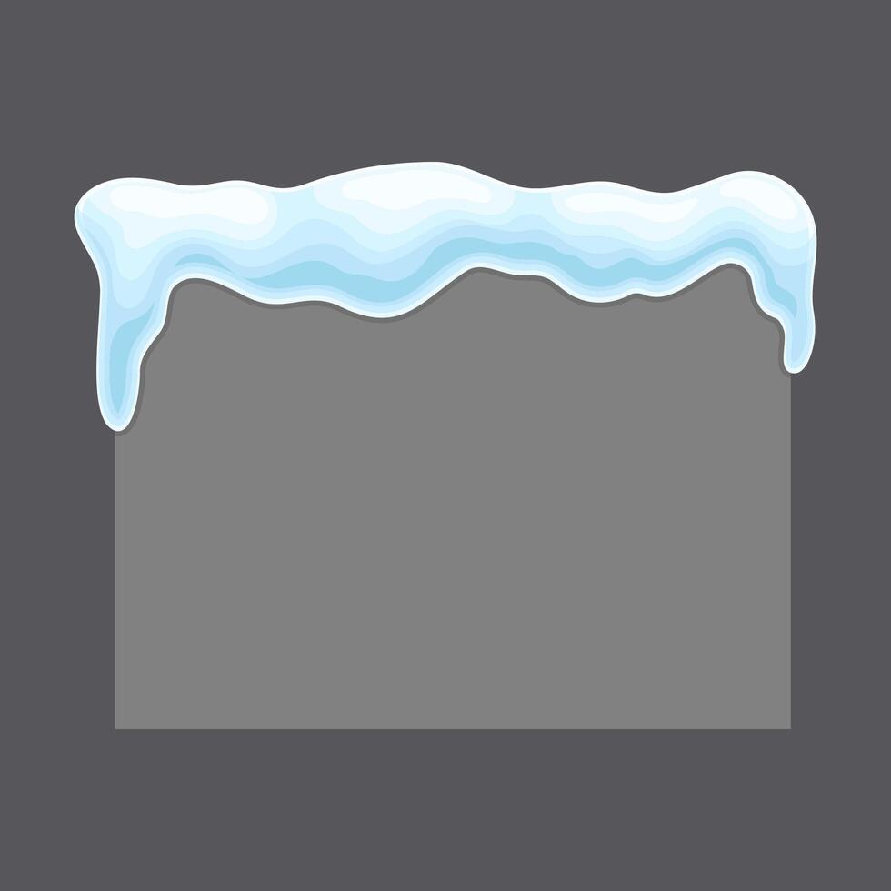 Gray blank frozen banner with snow illustration on gray background vector