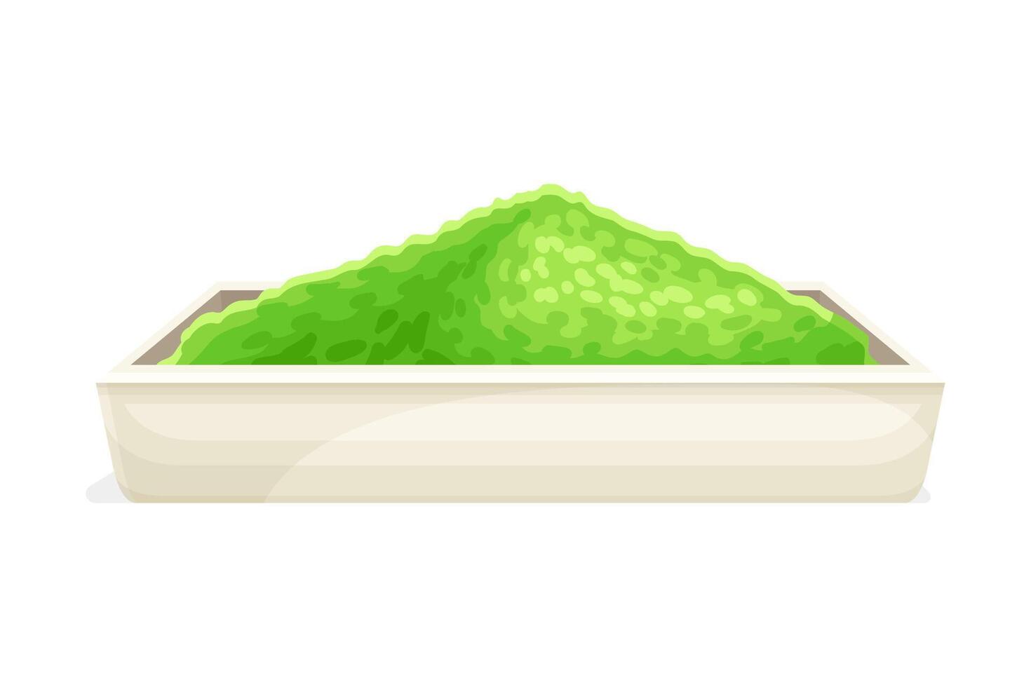Powder of spirulina plant. Healthy organic dietary supplement, antioxidant superfood illustration vector