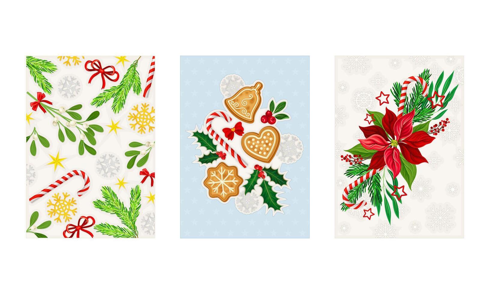 Merry Christmas and Happy New Year Holidays card templates illustration vector
