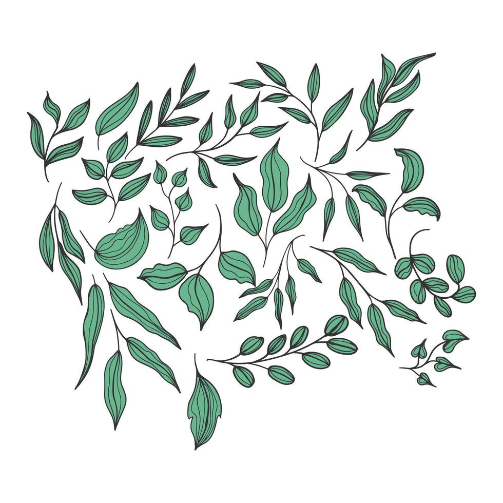Abstract Leaves Vintage Style Illustration vector