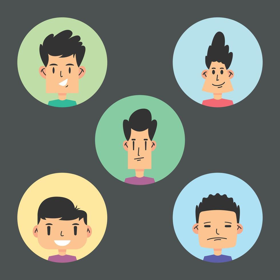 Flat Character Avatar Collection vector