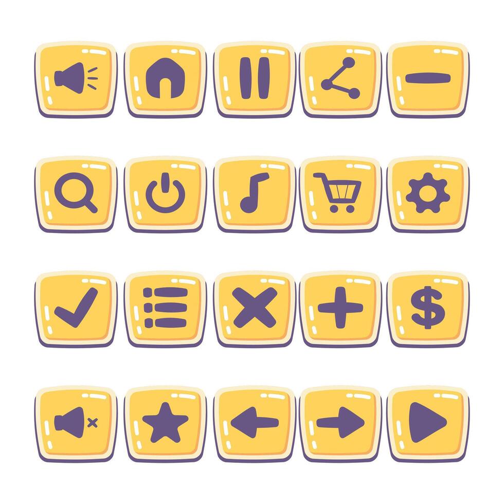Colorful digital icon buttons vector