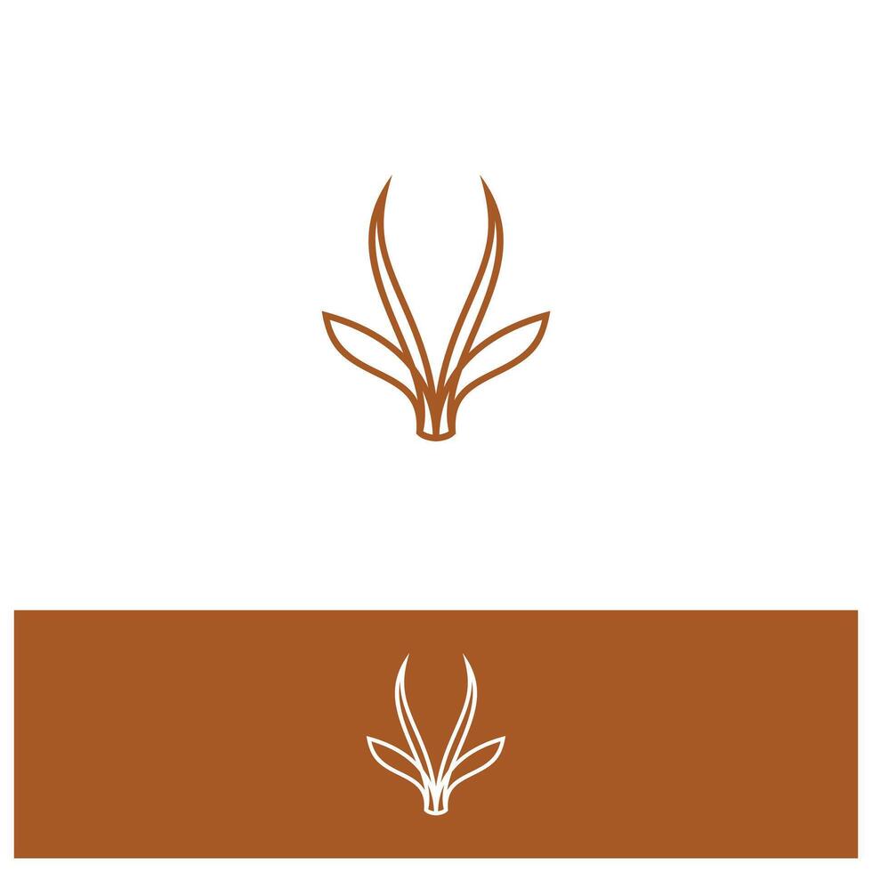 Outline style Antelope animal modern logo icon design template flat vector