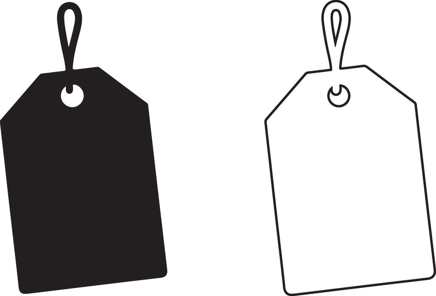Printable Illustration Of A Price Tag Silhouette, High-Quality On White Background vector