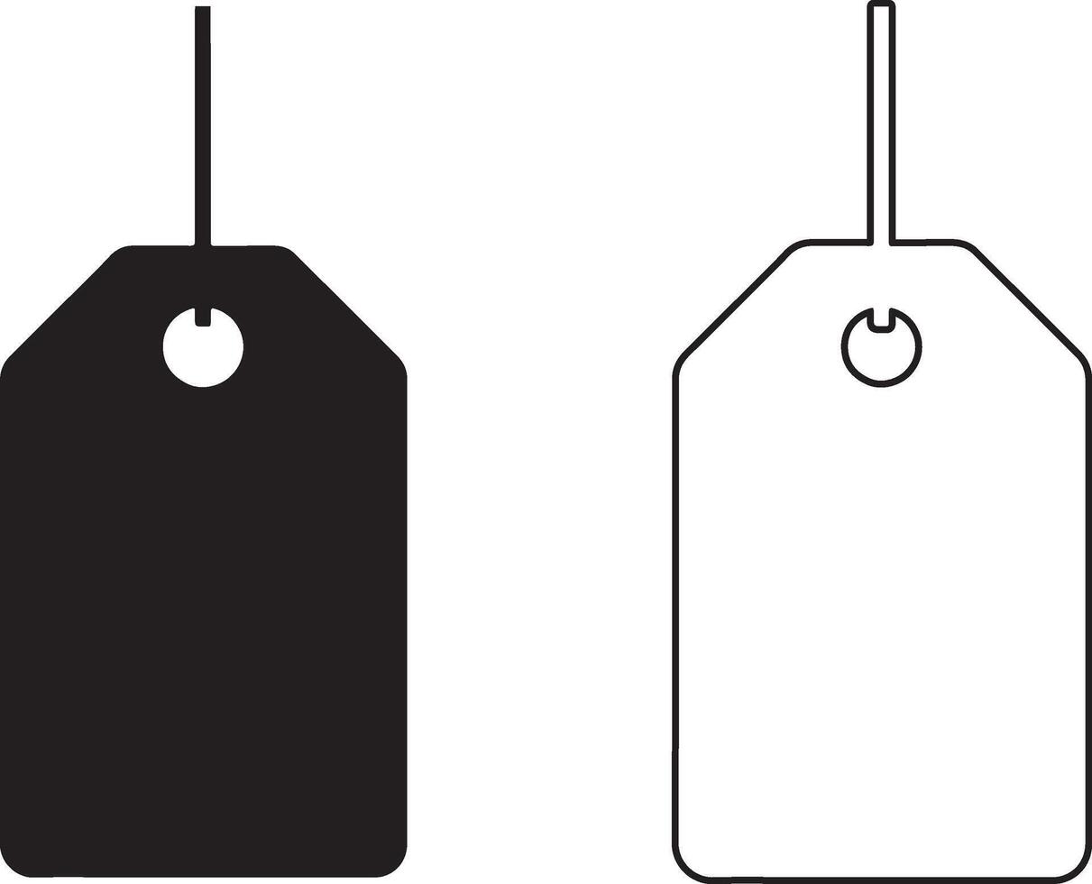 Minimalist Price Tag Silhouette for E-commerce Designs on White Background vector