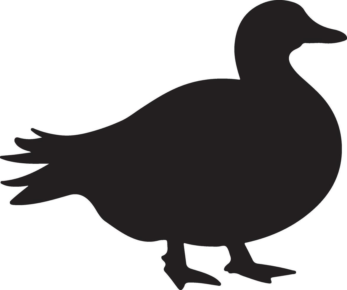 Graceful duck silhouette in side view for wildlife-themed design vector