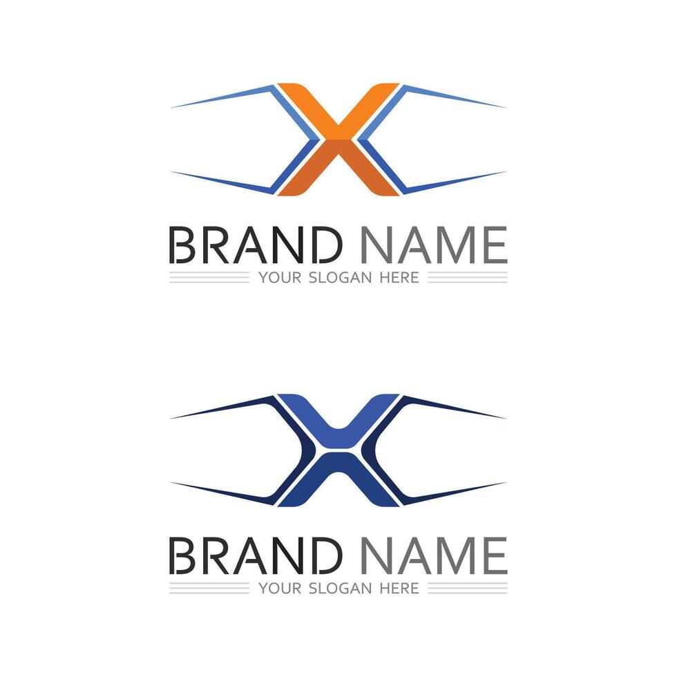 Professional X Shaped Logo Design for Creative Digital Agency Identity vector