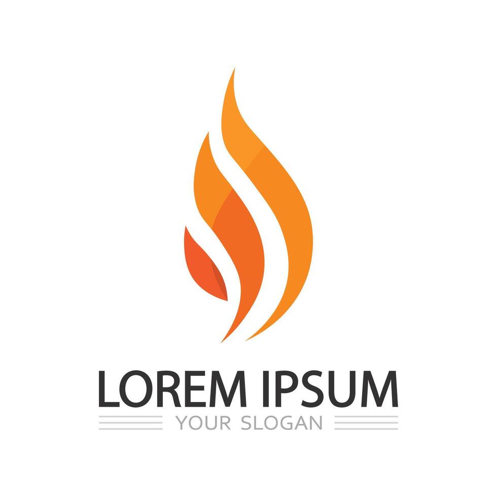 flame symbol logo design for energy company or heating service brand vector