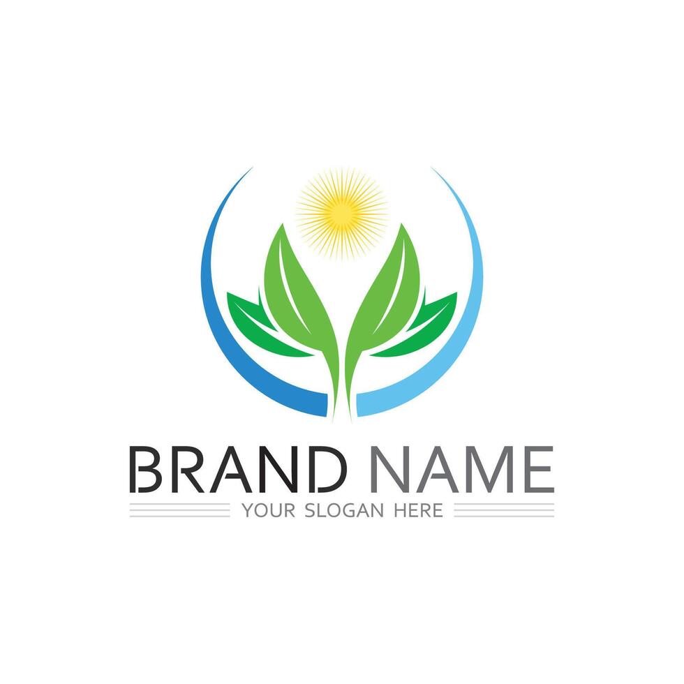 Tropical Plant and Jungle Logo with Biodiversity and Green Leaf Concept vector